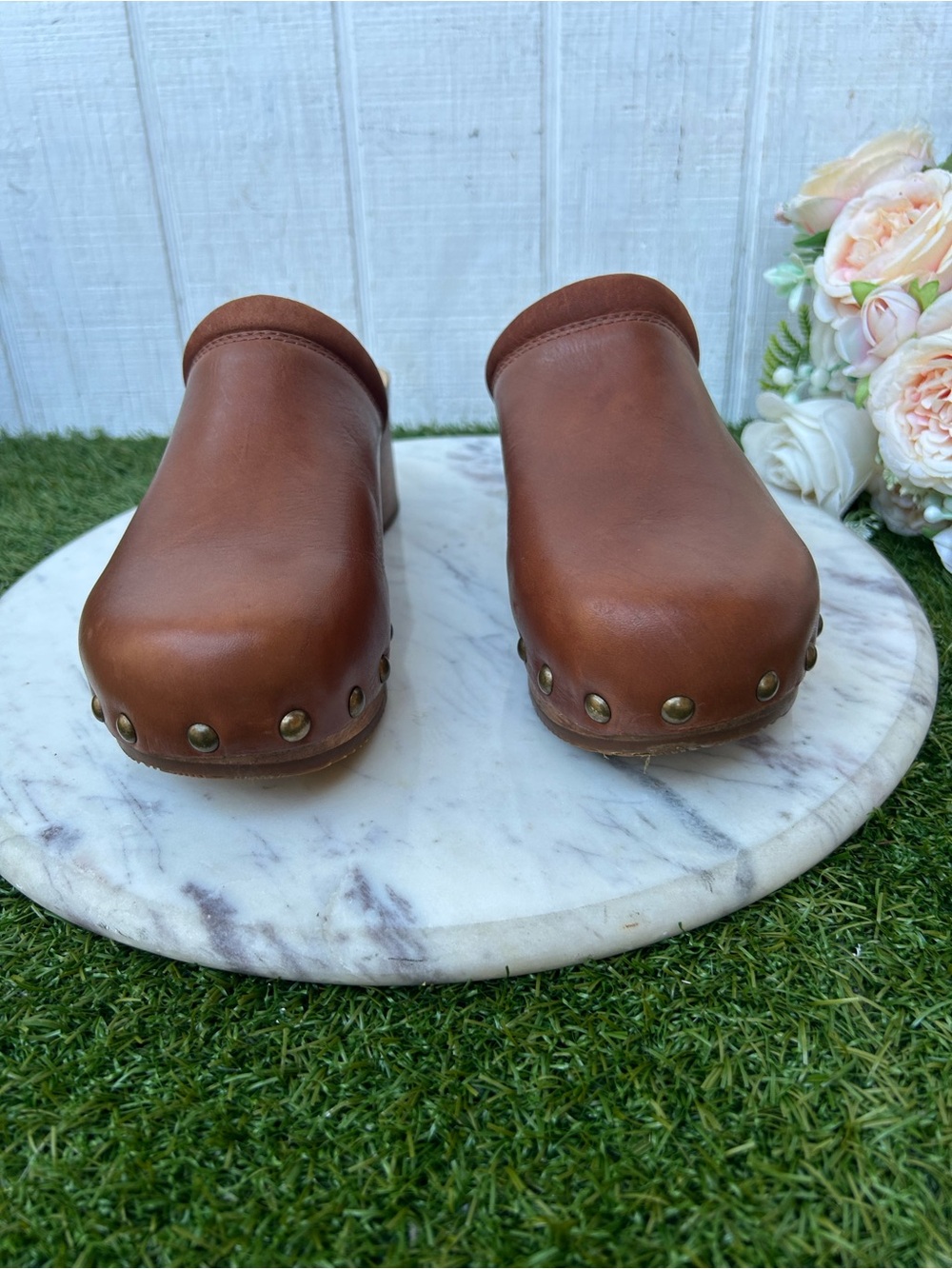 Dansko Andie 
$220 women size 37 US 6-6.5 gently used
Color Tan Calf Mule - Picture 14 of 16